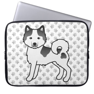 Funda Para Portátil Alaskan Malamute Piebald Negro Perro De Dibujos An