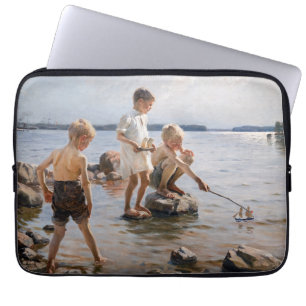 Funda Para Portátil Albert Edelfelt - Niños jugando en la costa