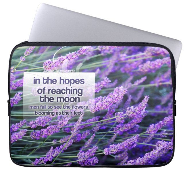 Funda Para Portátil Albert Schweitzer Cita Inspiradora "Flores" (Frente)