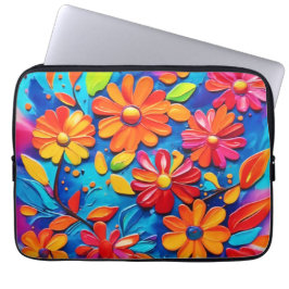 Funda Para Portátil Alegre Pintura Floral