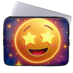 Funda Para Portátil Alegría por la Emoji estrellada