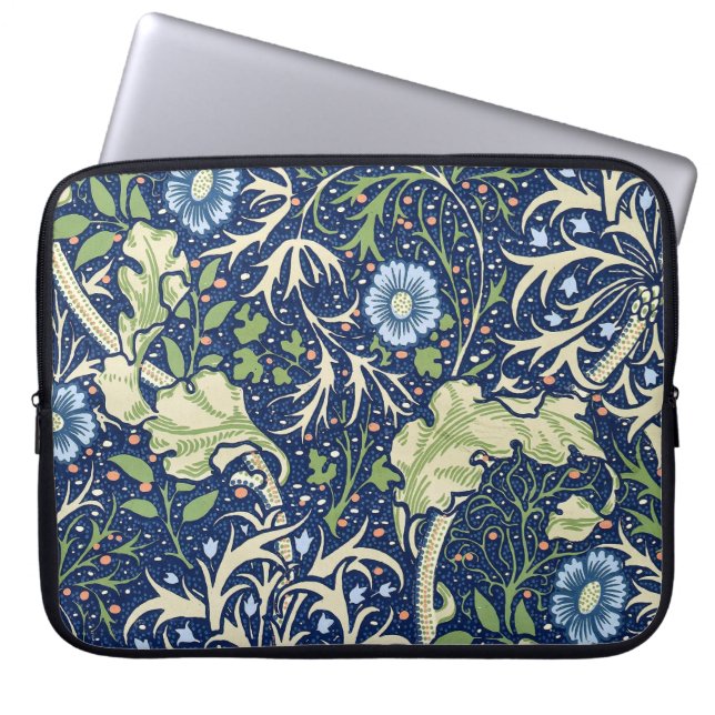 Funda Para Portátil Algas marinas (por William Morris) (Frente)