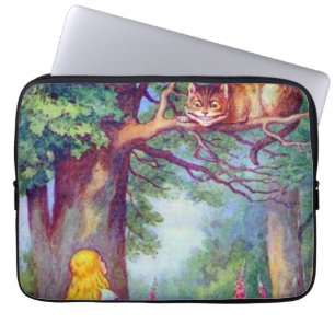 Funda Para Portátil Alicia y el bolso de la electrónica del gato de