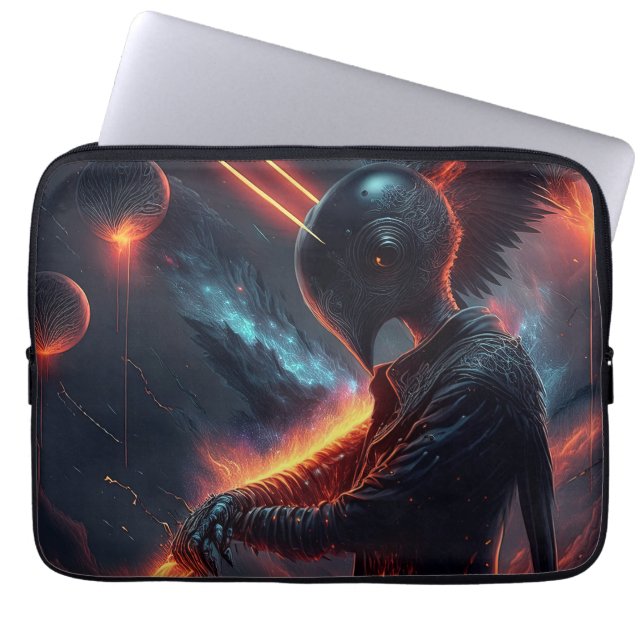 Funda Para Portátil Alien Manipulando la viga de fuego (Frente)
