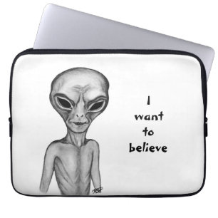 Funda Para Portátil Alienígena Gris , Quiero creer