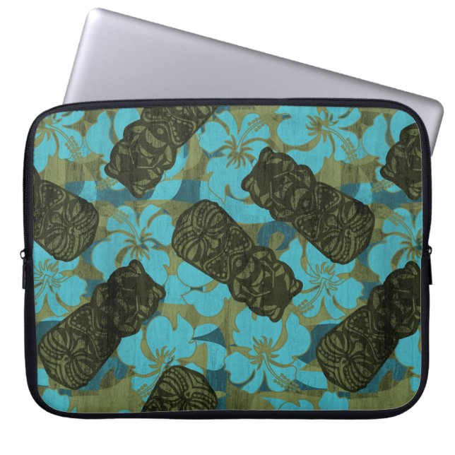 Funda Para Portátil Ali'i Refugio Hawai Hibiscus Tiki (Frente)