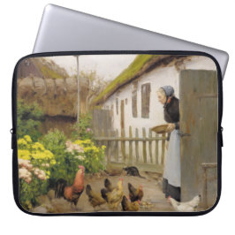 Funda Para Portátil Alimentación de las gallinas (por H.A. Brendekilde