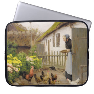 Funda Para Portátil Alimentación de las gallinas (por H.A. Brendekilde