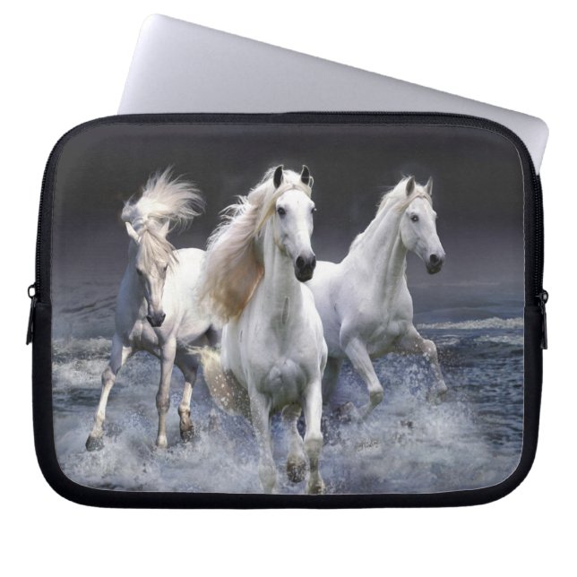 Funda Para Portátil Almohada de caballos corriendo (Frente)