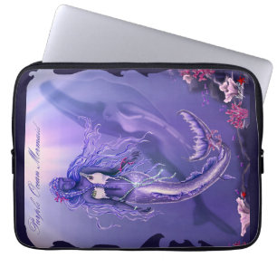 Funda Para Portátil Almohadilla del ratón morado de sirena oceánica