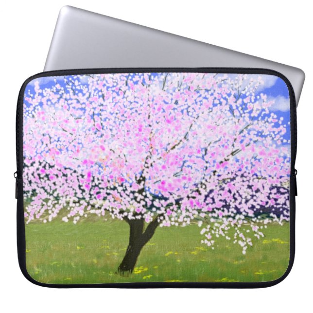 Funda Para Portátil Almond en flor (Frente)