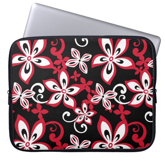FUNDA PARA PORTÁTIL ALOHA HAWAII (NEGRO/ROJO) (Frente)