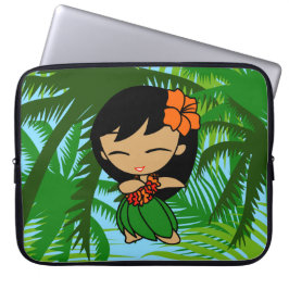 Funda Para Portátil Aloha Honeys Hawaiian Palms Hula Chica Wetsuit