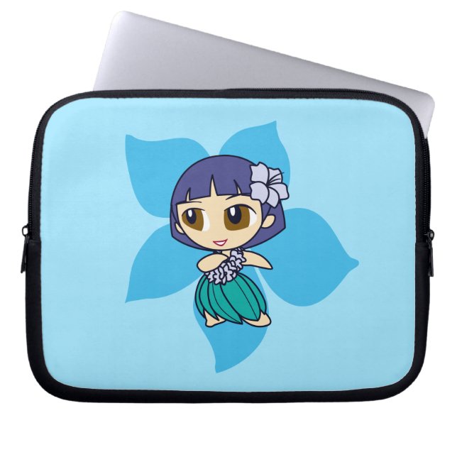 Funda Para Portátil Aloha Honeys Hula Chica Hibiscus Neoprene (Frente)