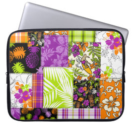 Funda Para Portátil Aloha Patchwork Hawaii Impresiones Tropicales Traj