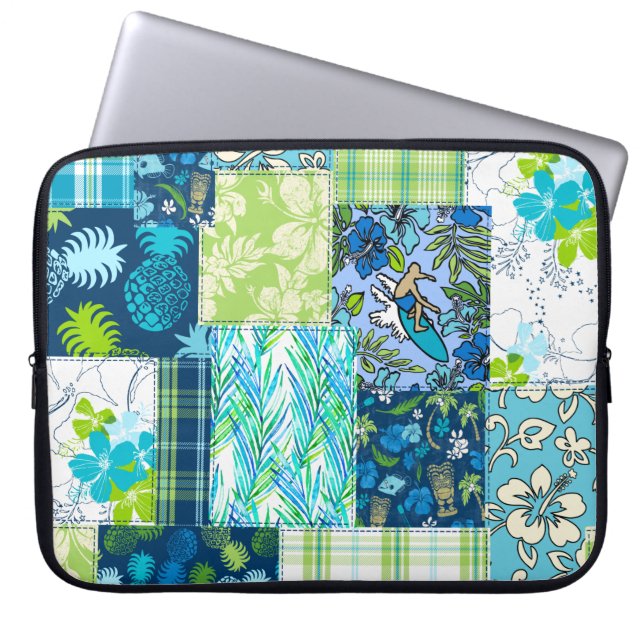 Funda Para Portátil Aloha Patchwork Hawaii Impresiones Tropicales Wets (Frente)