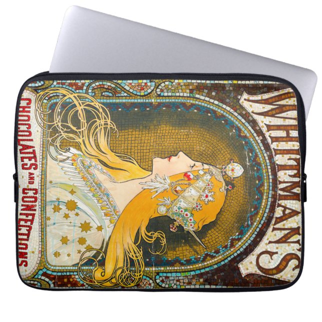 Funda Para Portátil Alphonse Mucha vincula el anuncio de Whitman (Frente)