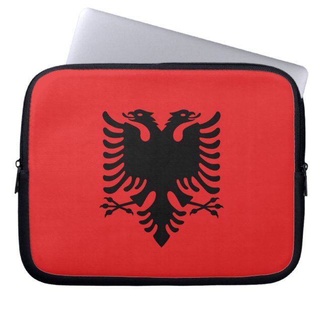 Funda Para Portátil Alquiler de portátiles Bandera de Albania (Frente)