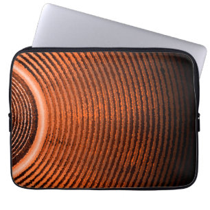 Funda Para Portátil Altavoz de música naranja y ondas de sonido