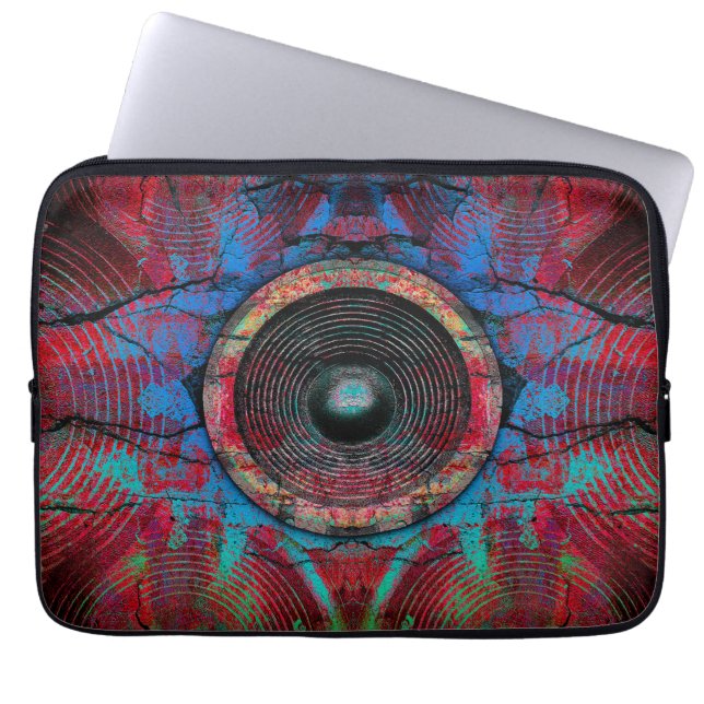 Funda Para Portátil Altavoz de música roja (Frente)
