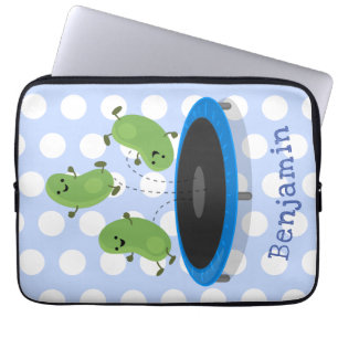 Funda Para Portátil Alubias verdes graciosas y lindas en el personaliz