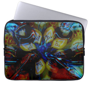 Funda Para Portátil Alumnos abstractos bajo lustroso deformado vidrio 