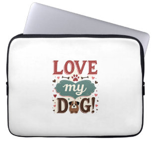 Funda Para Portátil Ámame Ama a Mi Perro Vintage Huella de Perro Adora