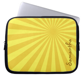 Funda Para Portátil Amanecer amarillo "Añadir tu nombre"