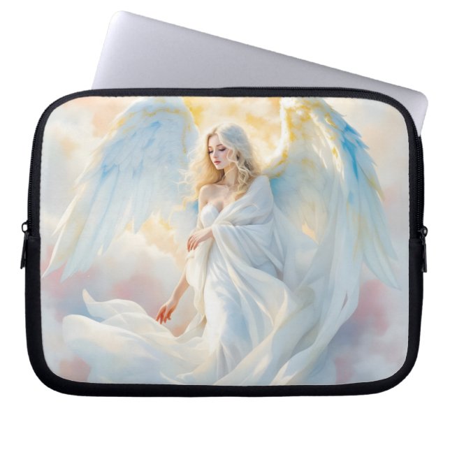Funda Para Portátil Amanecer celeste - Ángel de la paz y la luz (Frente)