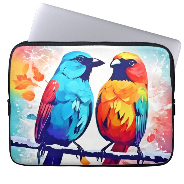 Funda Para Portátil Amantes de las aves tropicales (Frente)