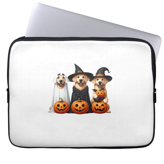Funda Para Portátil Amantes del perro fantasma de Halloween (Frente)
