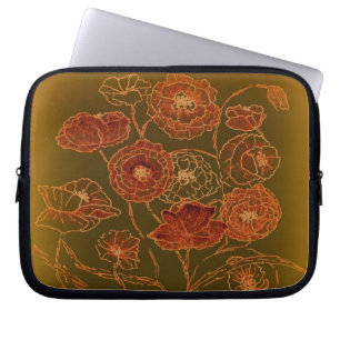 Funda Para Portátil Amapolas de bronce del art déco