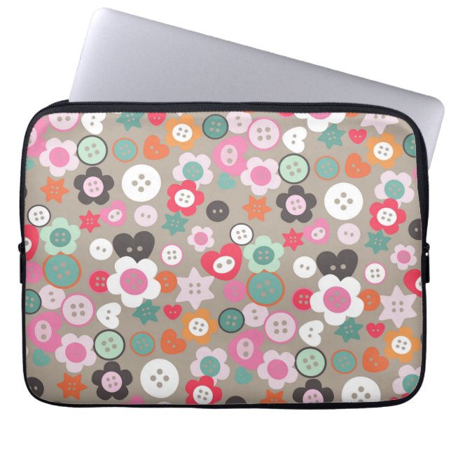 Funda Para Portátil Amar los botones de mascar Ash (Frente)
