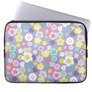 Funda Para Portátil Amar los botones de mascar Púrpura