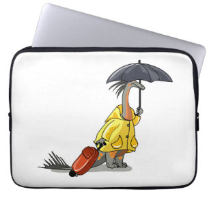 Funda Para Portátil Amargasaurus Con Paraguas Y Maleta.