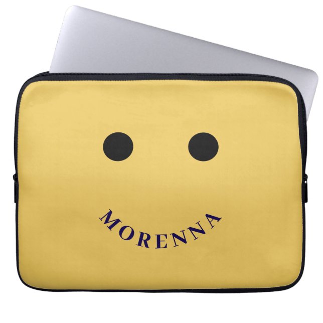 Funda para portátil amarilla divertida (Frente)