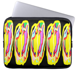 Funda Para Portátil Amarillo Mellow colorido arte abstracto estilo hip