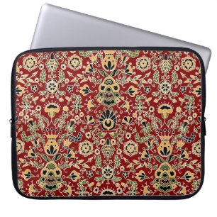 Funda Para Portátil Amarillo, verde, negro sobre rojo profundo