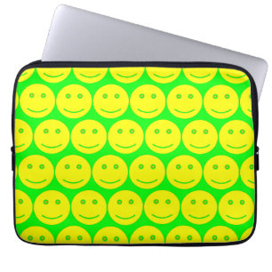 Funda Para Portátil Amarillo y caras verdes de neón