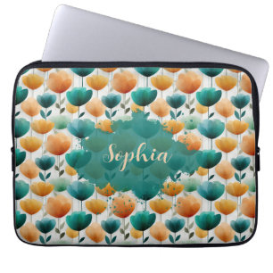 Funda Para Portátil Amarillo y verde floral primaveral vintage