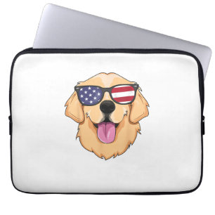 Funda Para Portátil America Golden Retriever 4 de julio para hombres