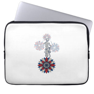 Funda Para Portátil América Patriótica Flores Fuegos Artificiales Dise