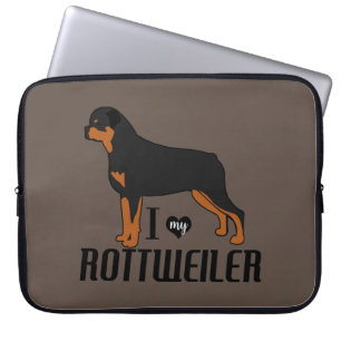 Funda Para Portátil Amo a mi perro Rottie Rottweiler
