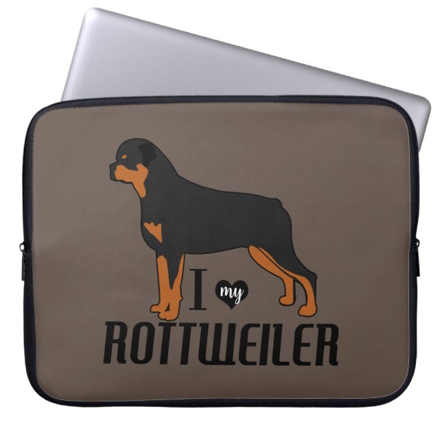 Funda Para Portátil Amo a mi perro Rottie Rottweiler (Frente)
