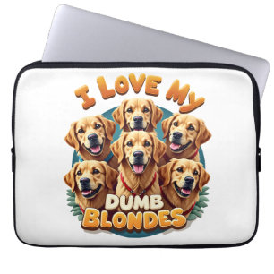 Funda Para Portátil Amo a mis tontas rubias Retrievers Dorados Vintage