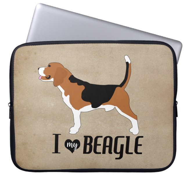 Funda Para Portátil Amo mi Rústica Beagle (Frente)