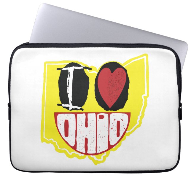 Funda Para Portátil Amo Ohio Sonriendo Cara Feliz (Frente)