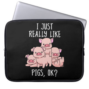 Funda Para Portátil Amo Regalo de cerdo Mujeres Regalos de cerdo Swine