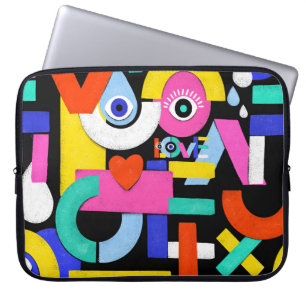 Funda Para Portátil Amor abstracto, ojos: patrón colorido