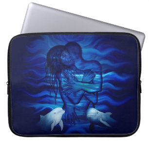 Funda Para Portátil Amor, acto de pasión - pareja con delfín